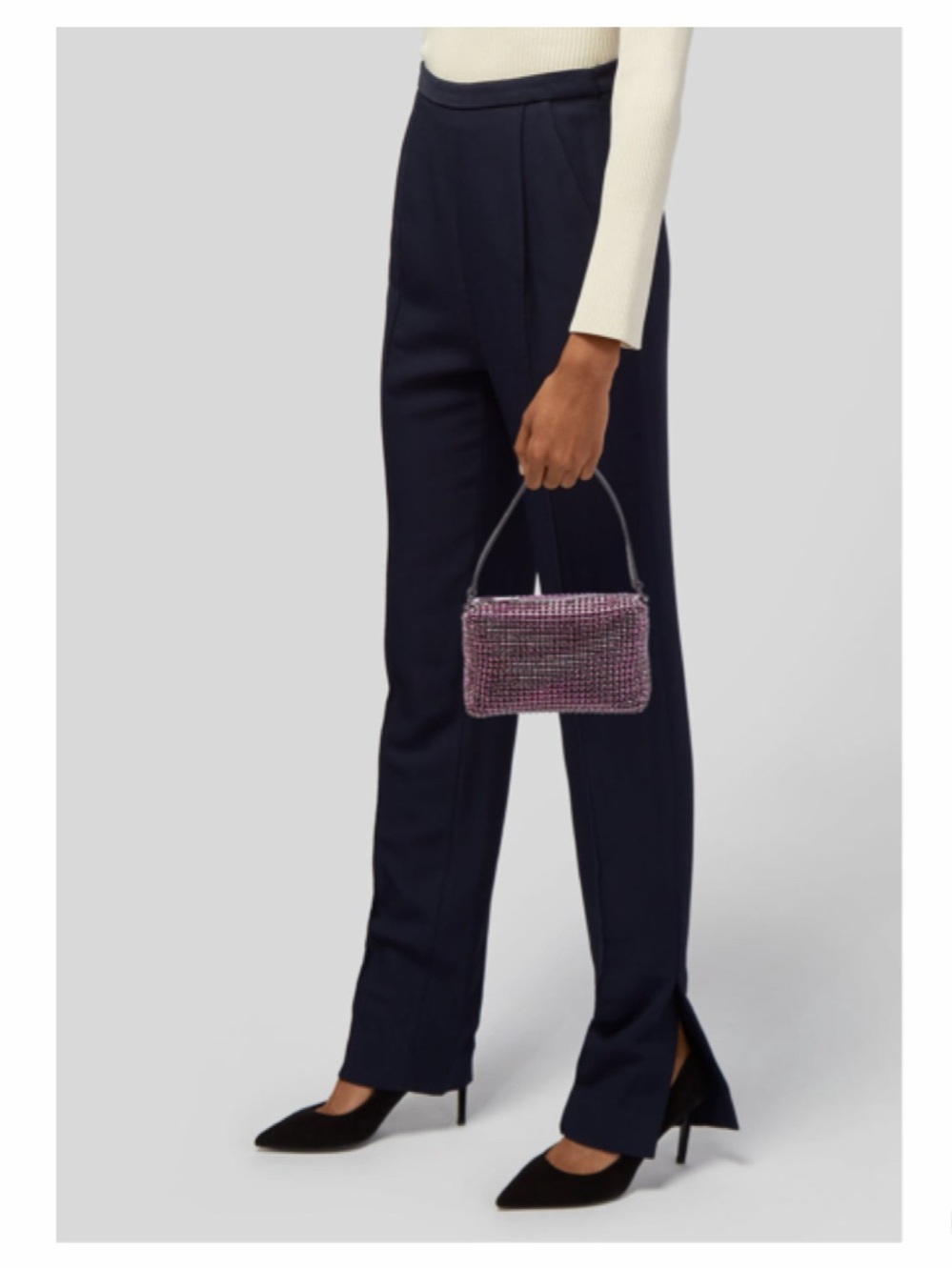 Authentic Alexander Wang Pink Crystal Heiress Pouch Bag